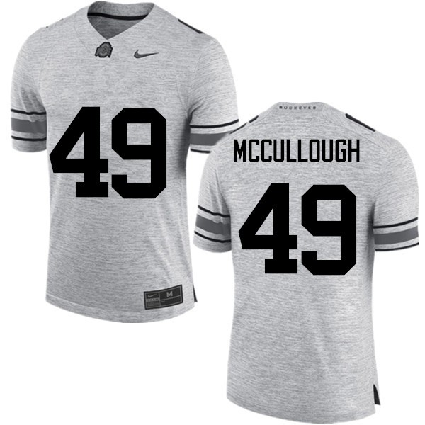 Ohio State Buckeyes #49 Liam McCullough Men Embroidery Jersey Gray OSU81297